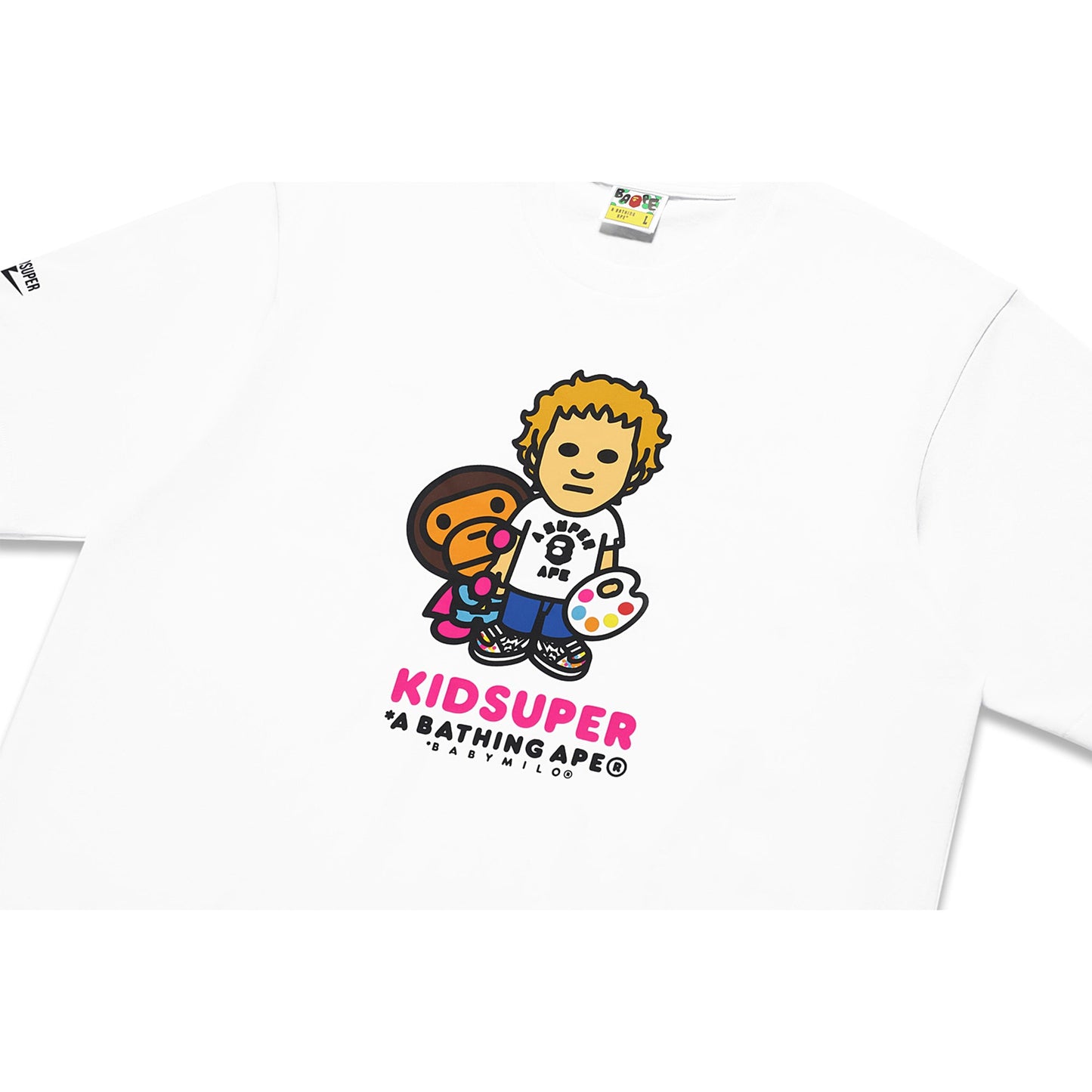 BAPE X KIDSUPER COLM & BABY MILO TEE M WHITE