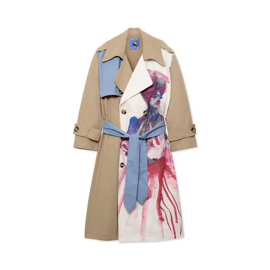 Painted Girl Trench Coat
