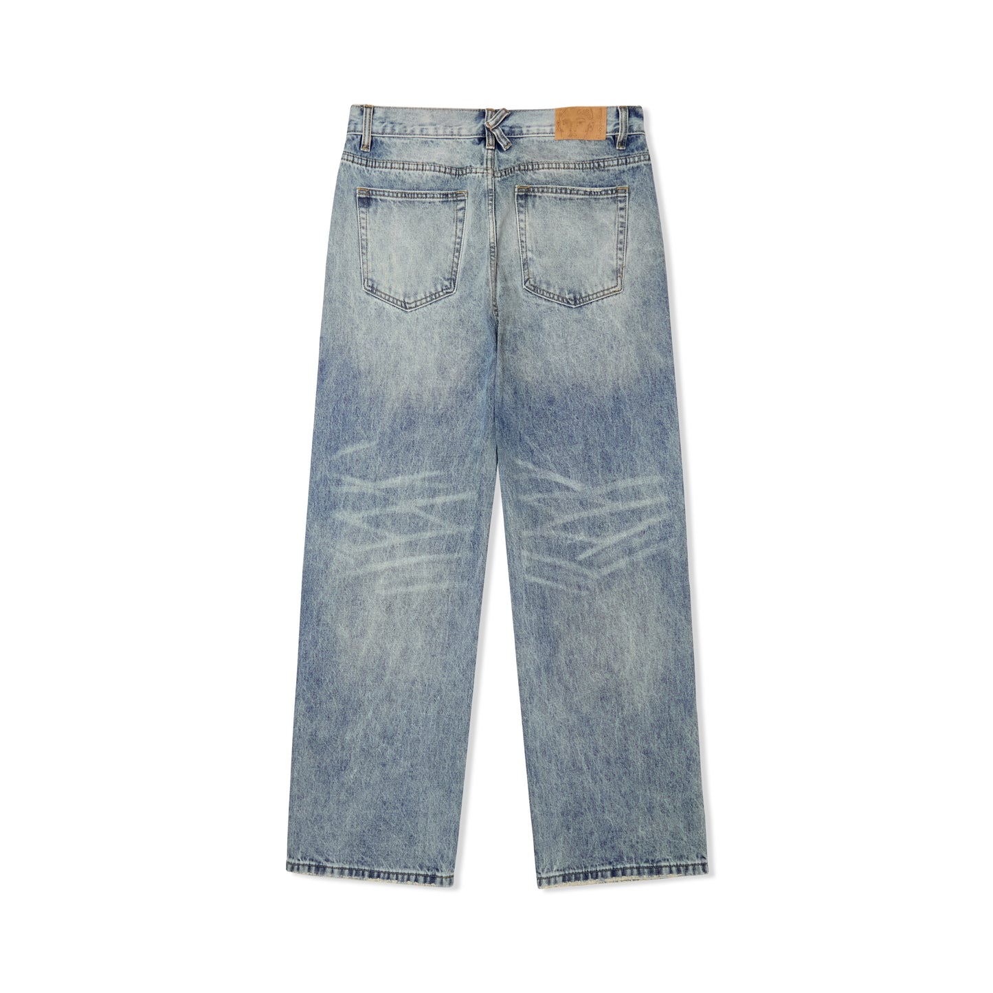 Rhinestone Face Jeans [Blue]