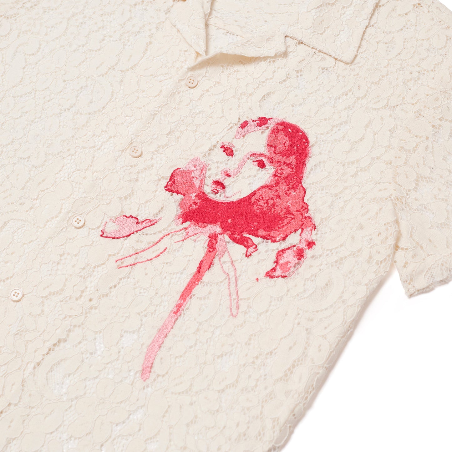 Lace Girl painting Shirt [Cream]