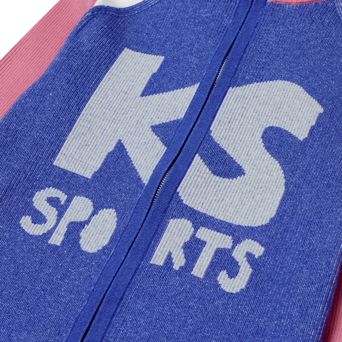 Retro Rib KS Sports Zip Up [Pink/Blue]