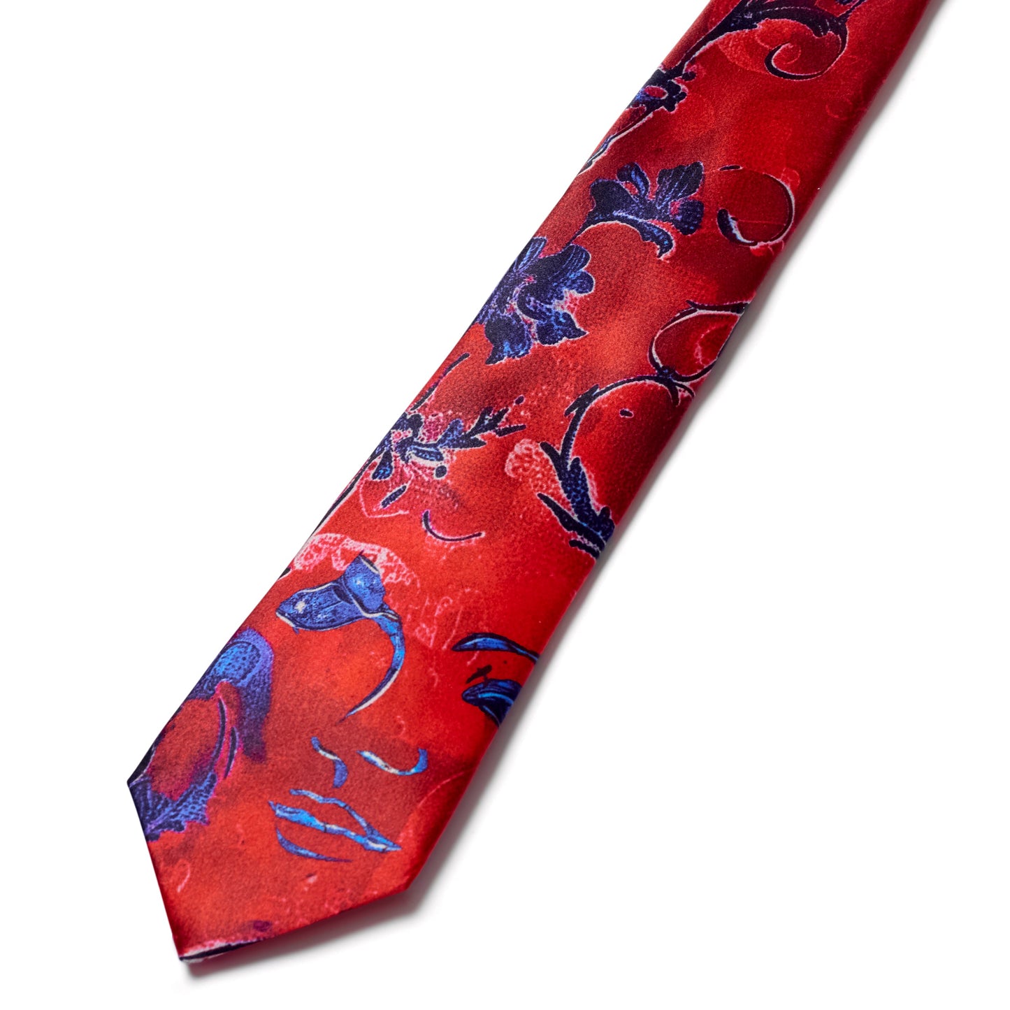 Face Floral Silk Tie [Red/Multi]