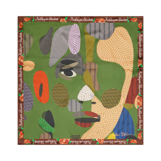 Face dots silk scarf [Multi]