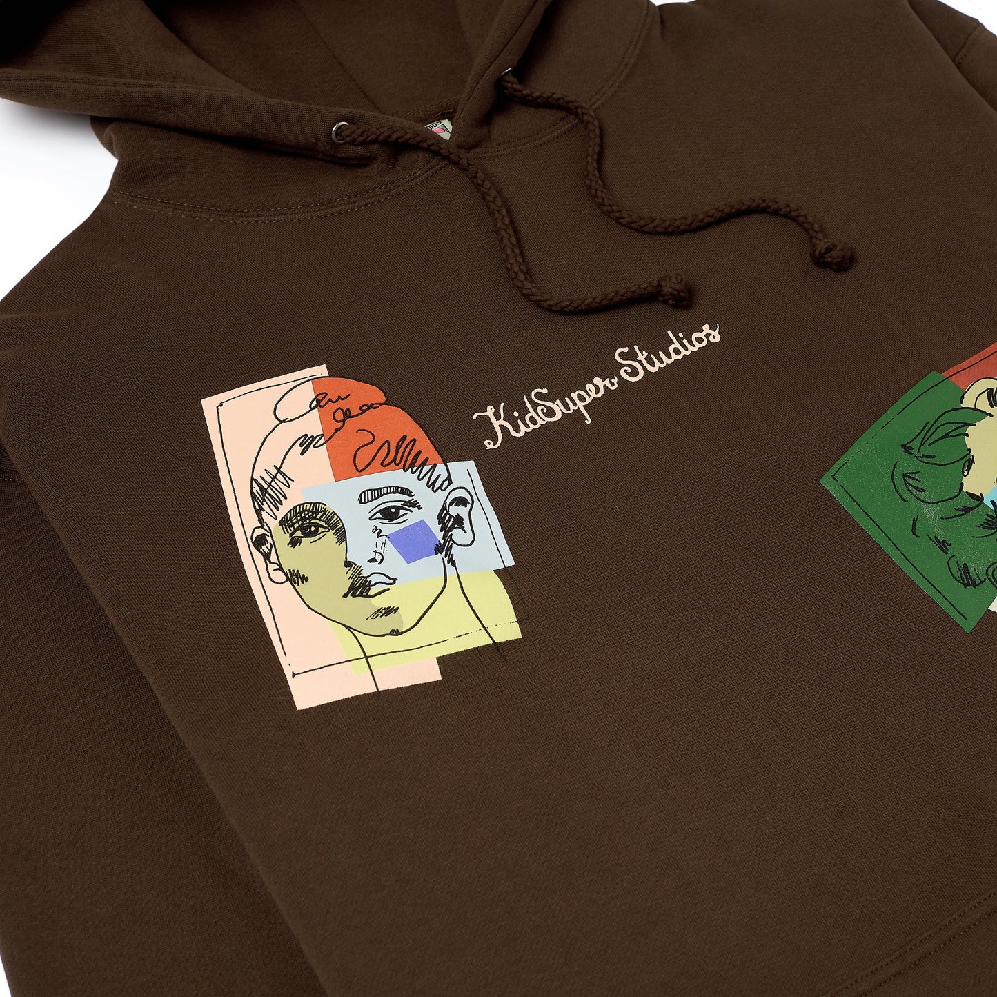 Patched Doodles Hoodie [Brown]