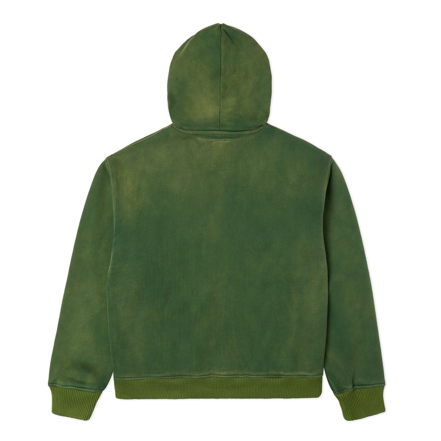Patchwork Face Washed Heavyweight Zip Hoodie [Green]