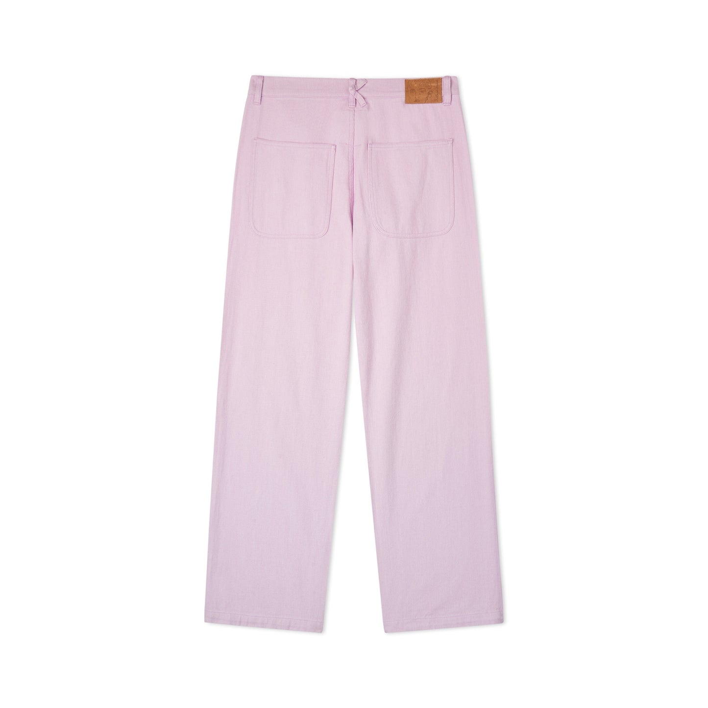 Embroidered Girl Face Denim Pants [Lavender]