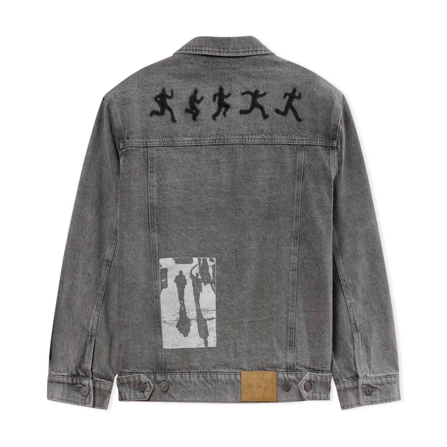 Sun Faded Denim Running Man Jacket [Gray]