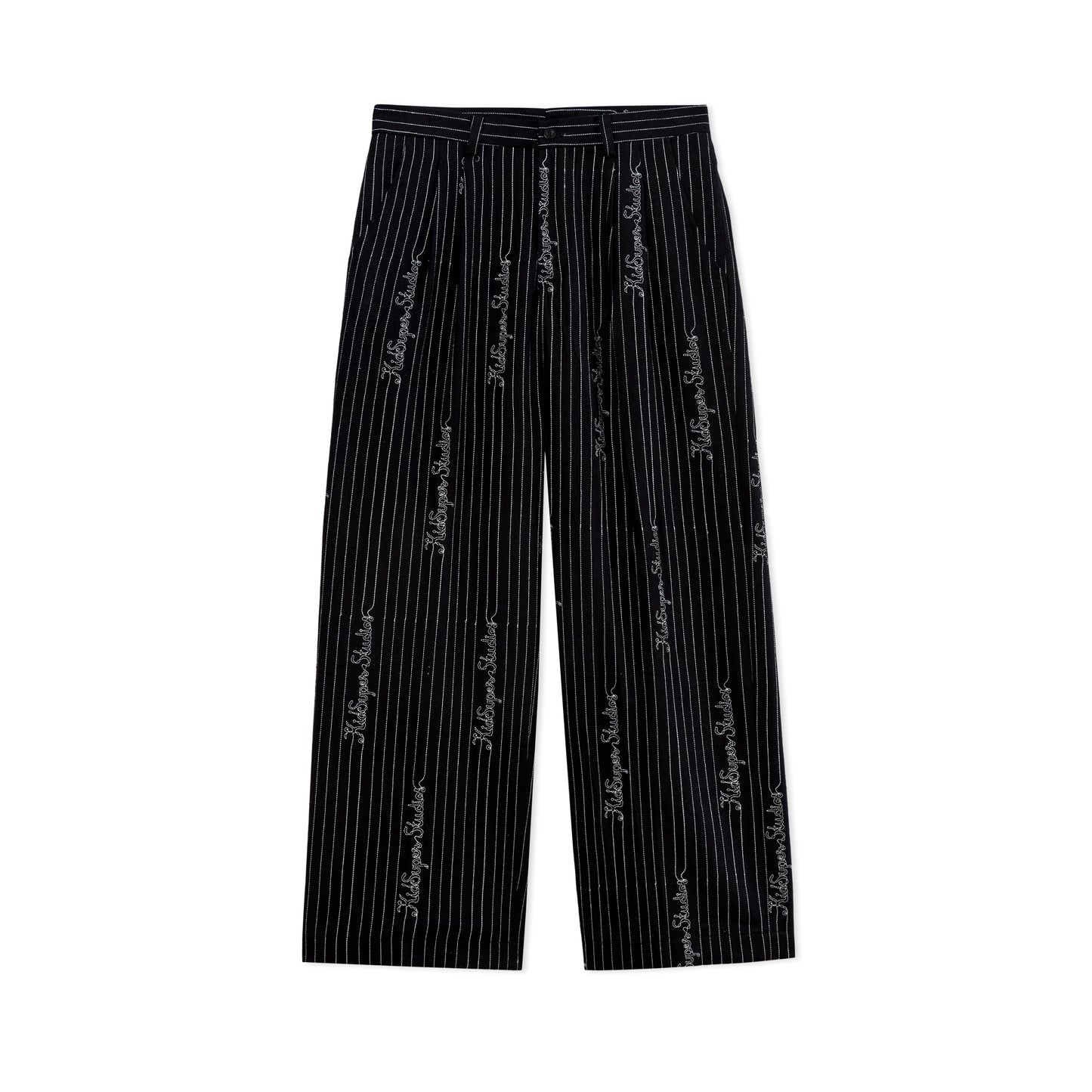 Embroidered KS Pinstripe Suit Bottom [Black]