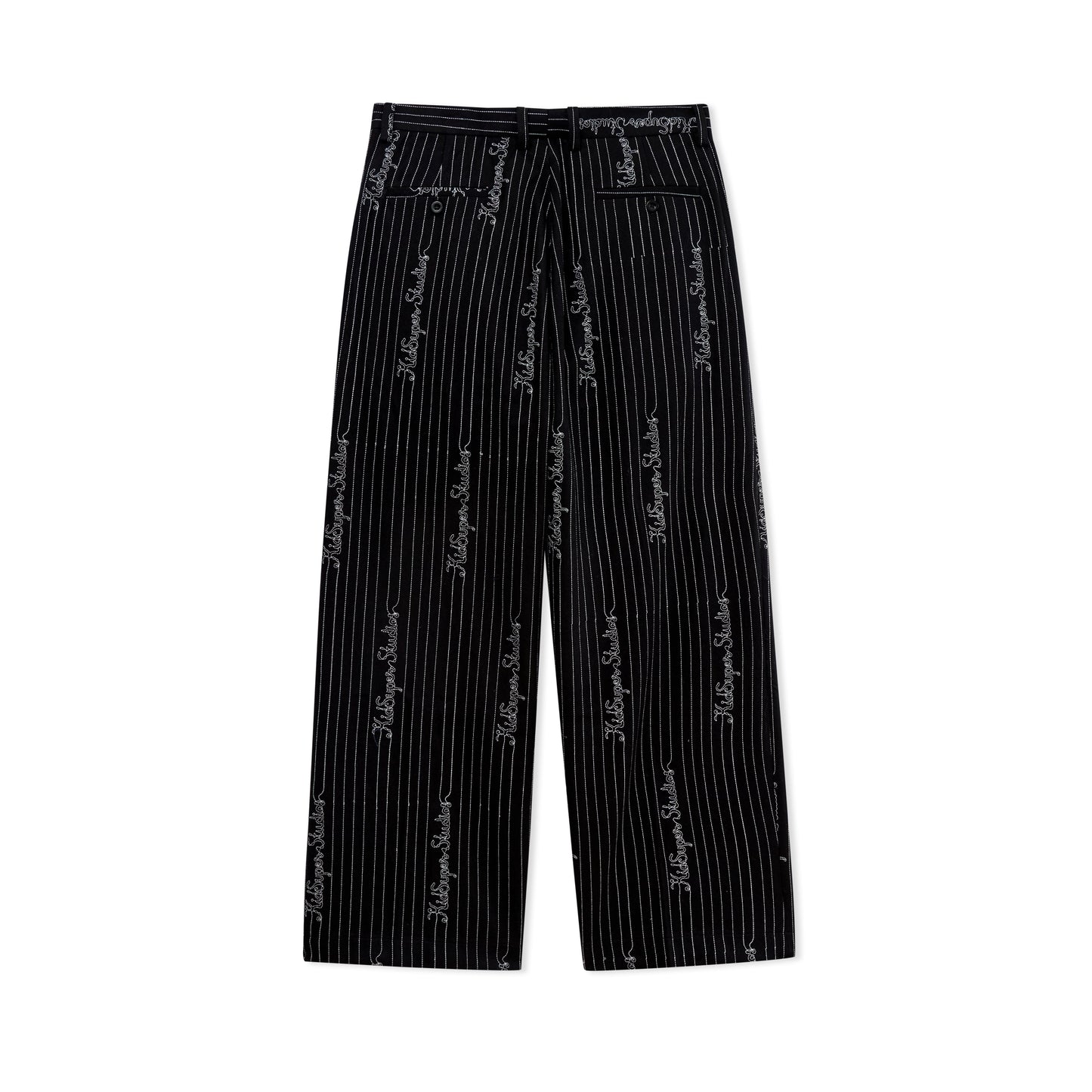 Embroidered KS Pinstripe Suit Bottom [Black]
