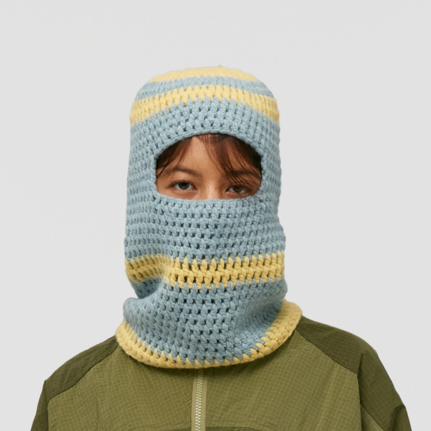 Knit Balaclava [Baby Blue / Yellow]