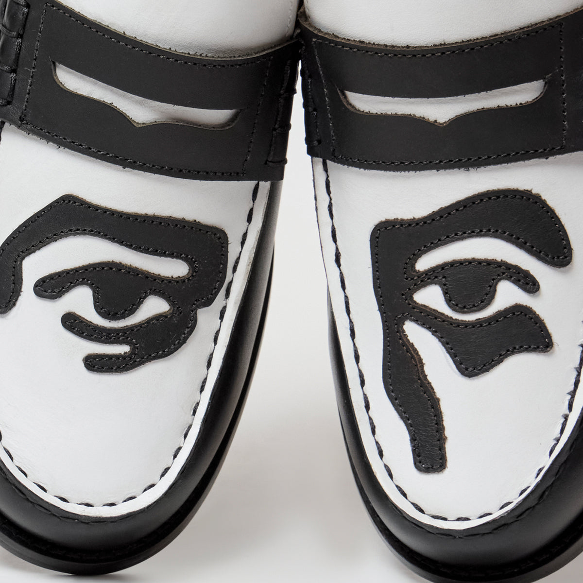 Patchwork Penny loafer [Black/White]