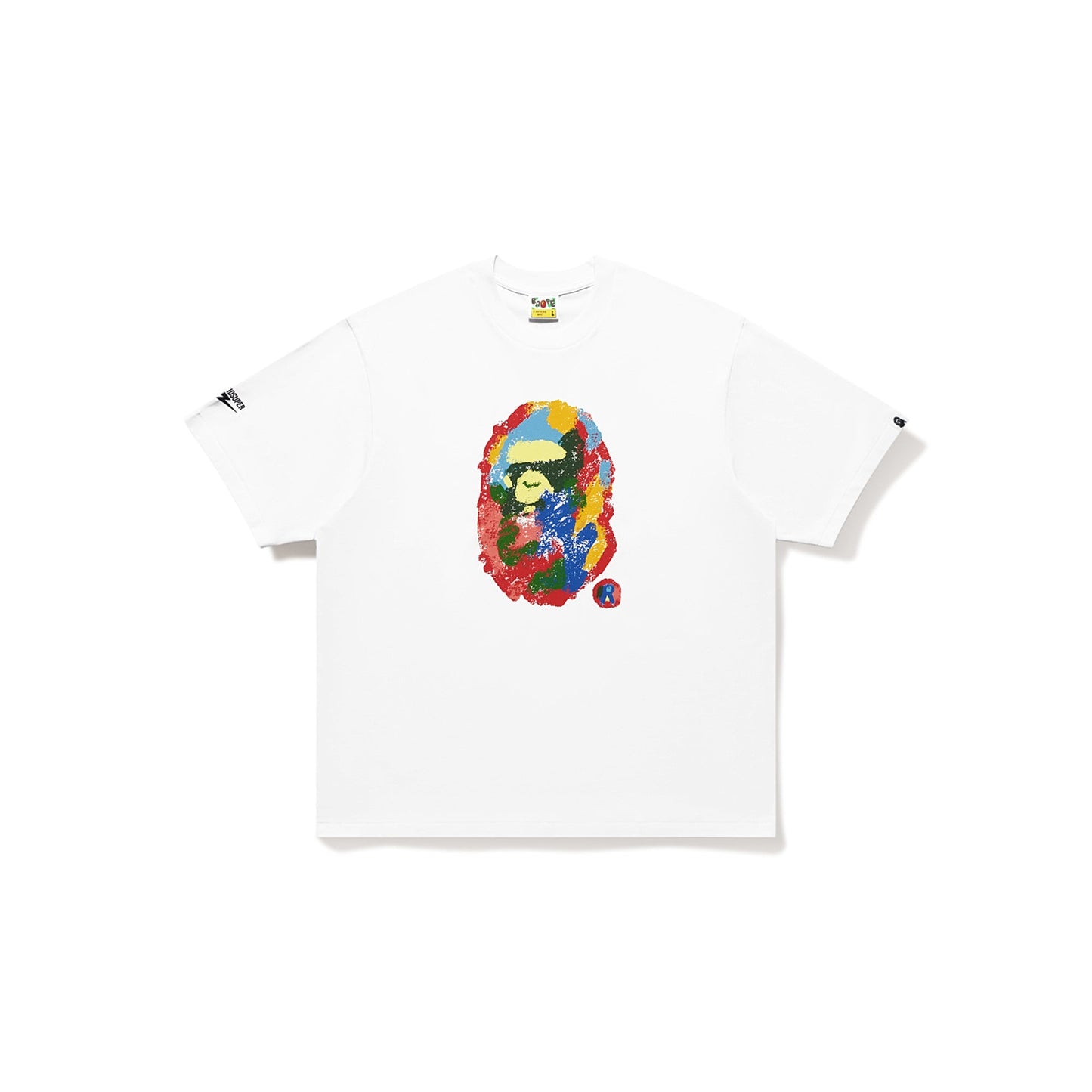 BAPE X KIDSUPER PAINTING APE HEAD TEE [WHITE]