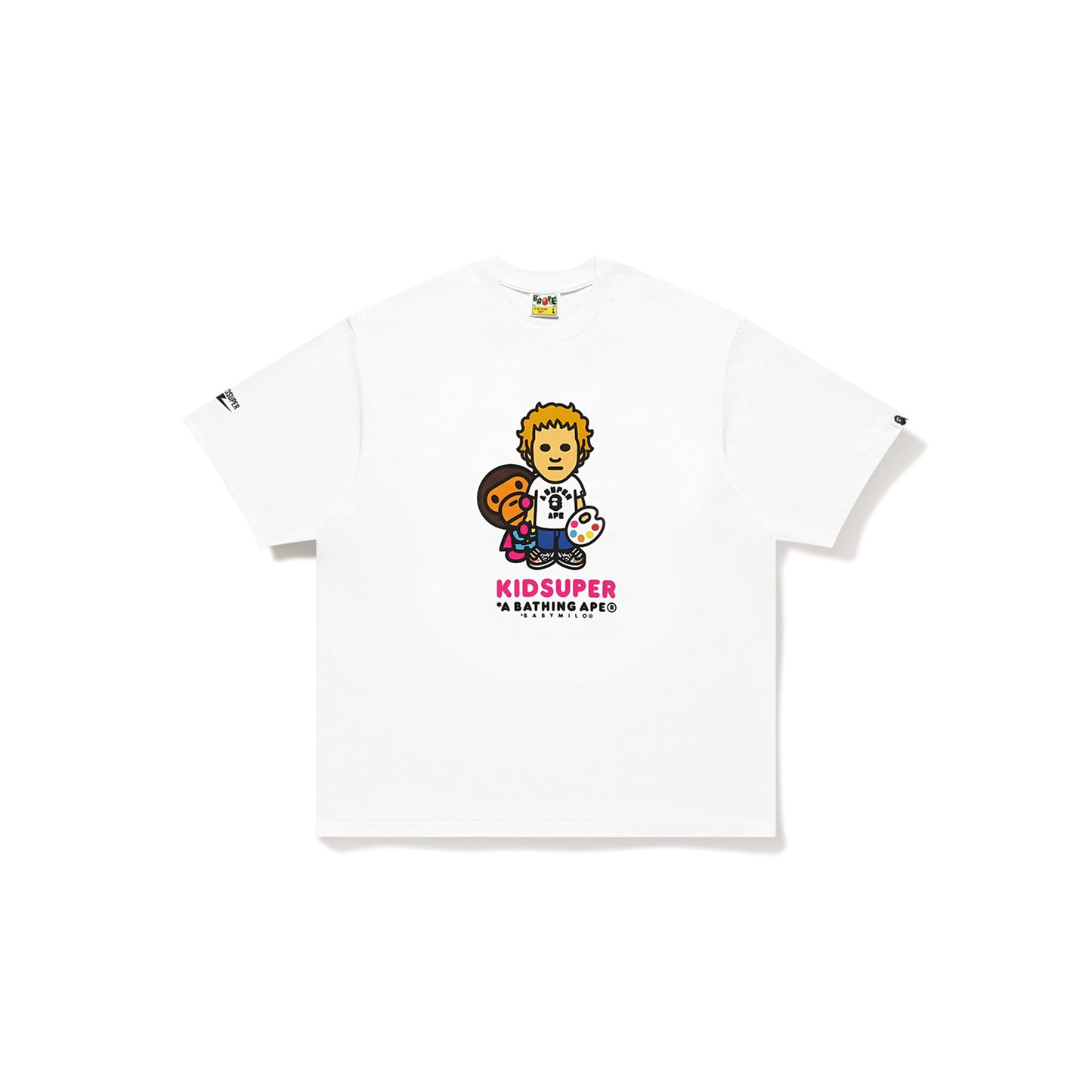 BAPE X KIDSUPER COLM & BABY MILO TEE M WHITE