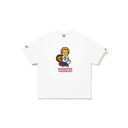 BAPE X KIDSUPER COLM & BABY MILO TEE M WHITE