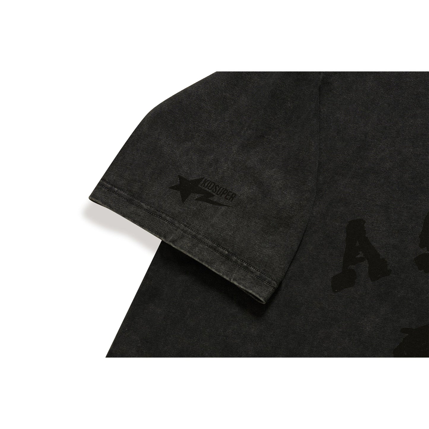 BAPE X KIDSUPER GARMENT DYE COLLEGE LOGO TEE  [BLACK]