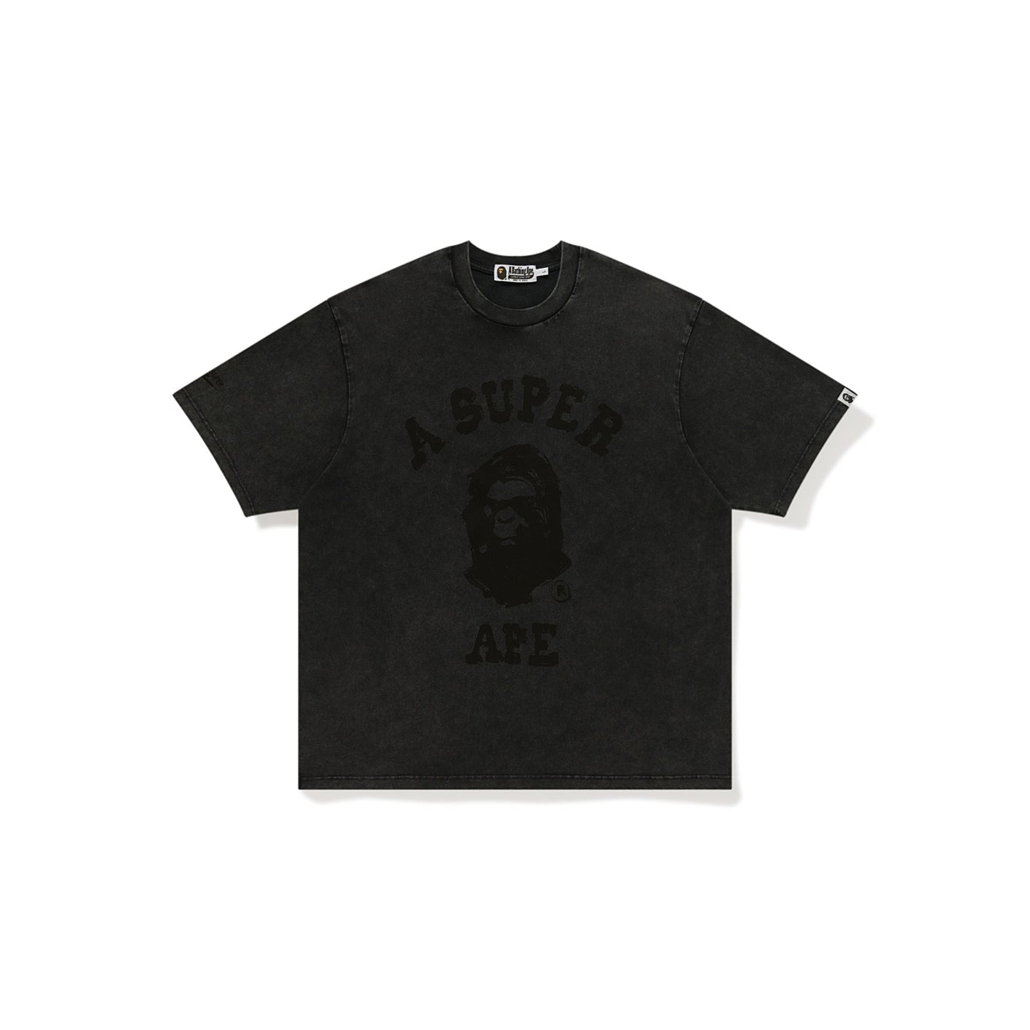 BAPE X KIDSUPER GARMENT DYE COLLEGE LOGO TEE  [BLACK]