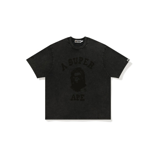 BAPE X KIDSUPER GARMENT DYE COLLEGE LOGO TEE  [BLACK]