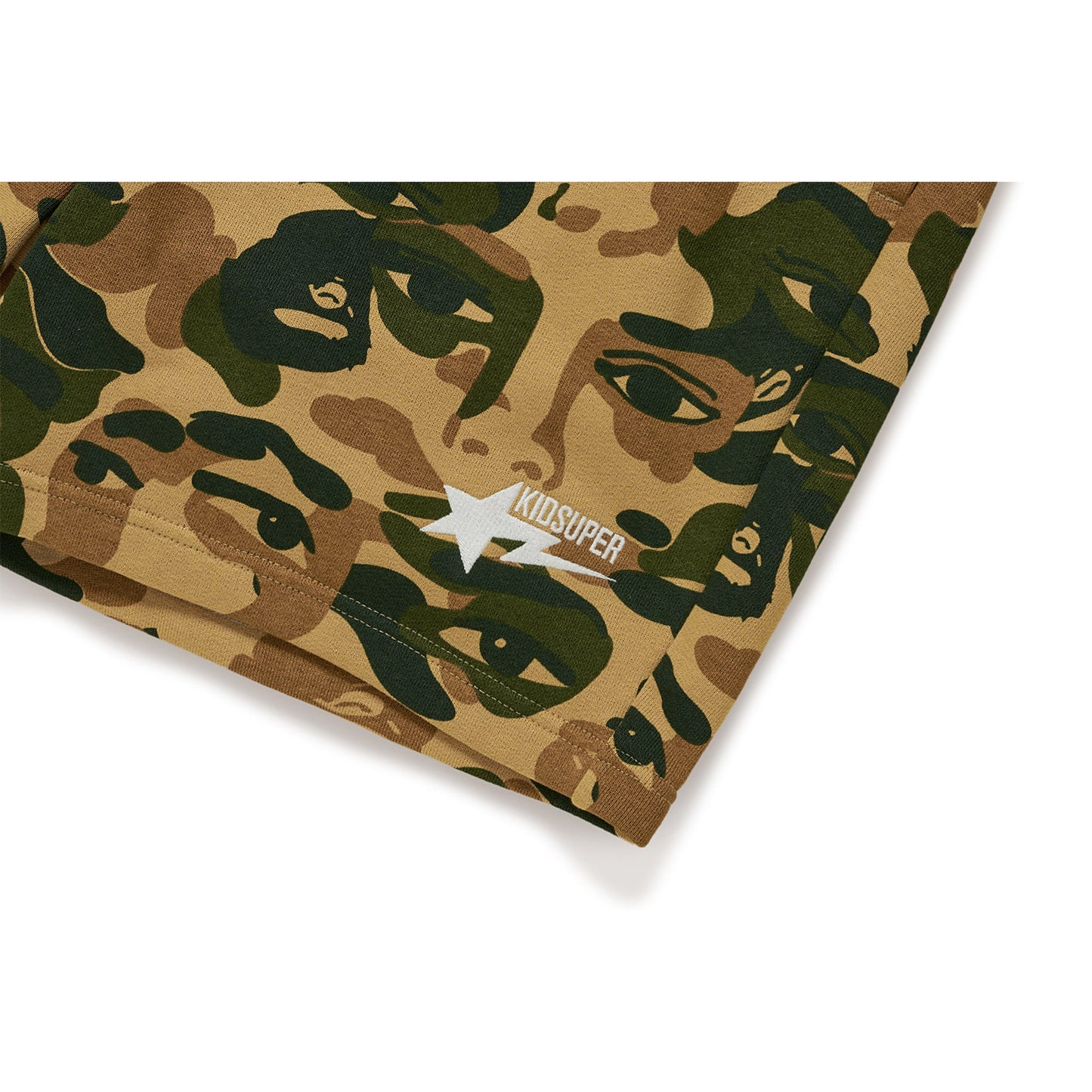 BAPE X KIDSUPER CAMO SWEAT SHORTS [GREEN]