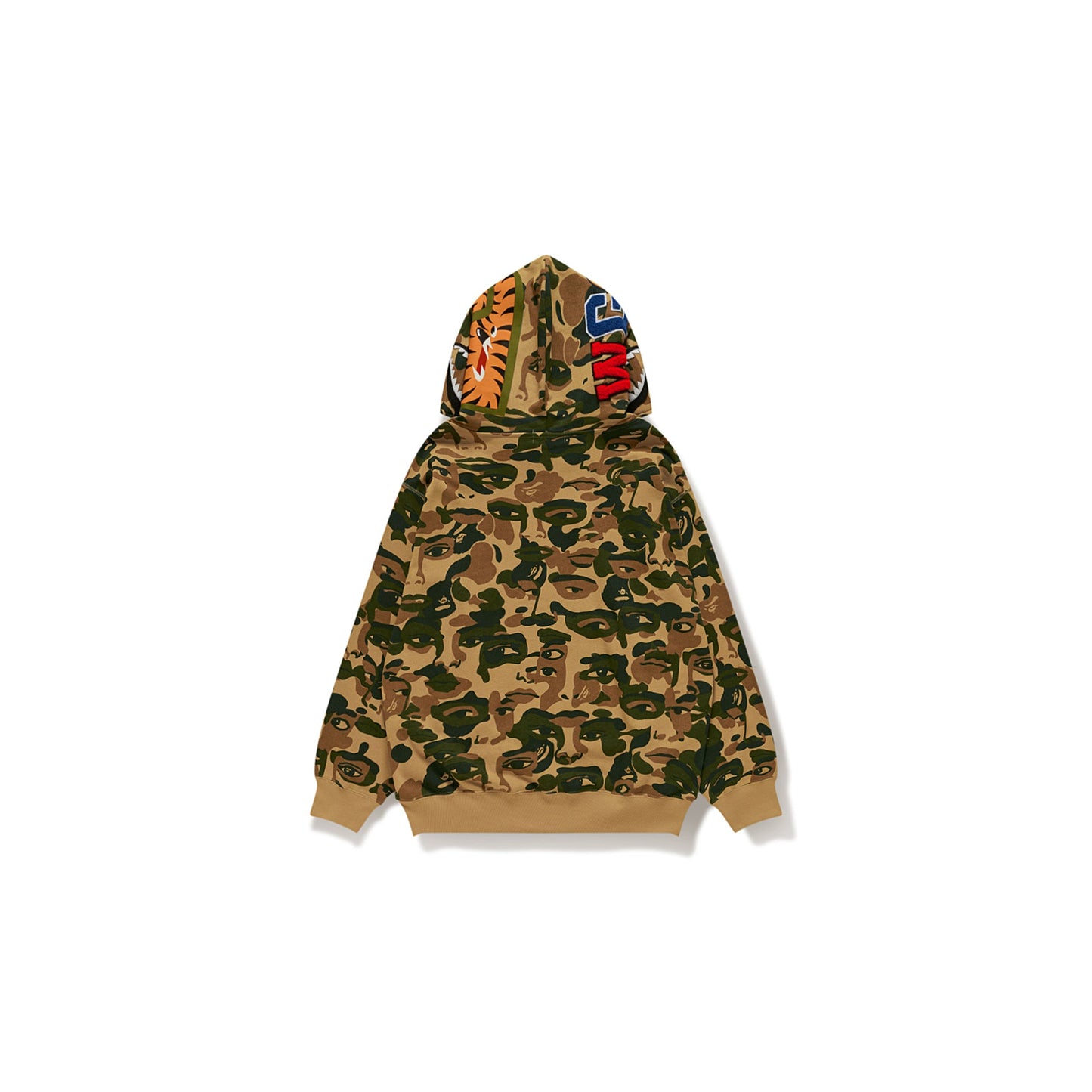 BAPE X KIDSUPER CAMO SHARK FULL ZIP HOODIE [GREEN]